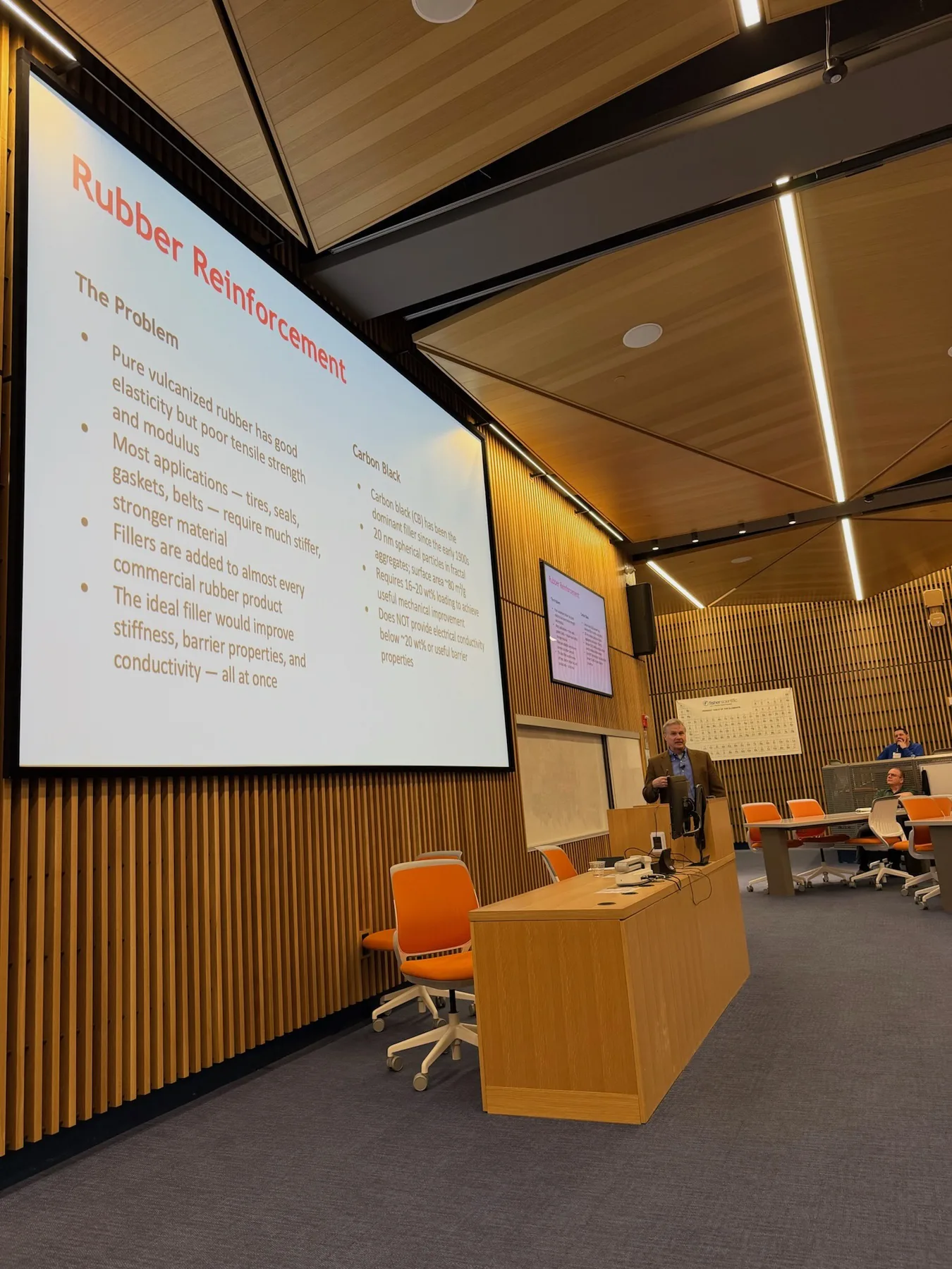 Prof. Adamson presenting Functionalized Graphene as a Rubber Nanofiller